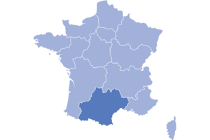 Carte de la région Occitanie