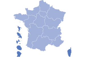 Carte de la Corse et DROM