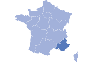 Carte de la région Provence Alpes Côte d'Azur